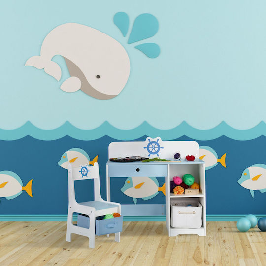 Kinder Schreibtisch Blau Relaxdays