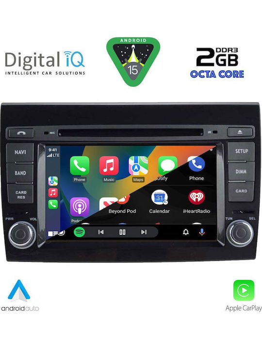 Digital IQ Car Audio System for Fiat Bravo 2007-2019 (Bluetooth/USB/WiFi/GPS/Apple CarPlay/Android Auto) with 7" Touch Screen