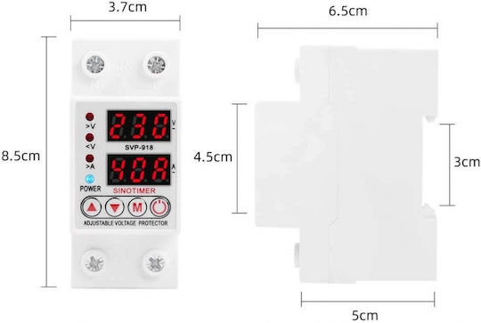 Digital Safety Relay Voltage Protection Sinotimer 63a Svp-918-63a Dual Led Display Automatic Recovery