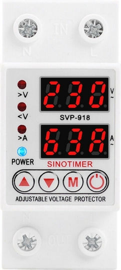 Digital Safety Relay Voltage Protection Sinotimer 63a Svp-918-63a Dual Led Display Automatic Recovery