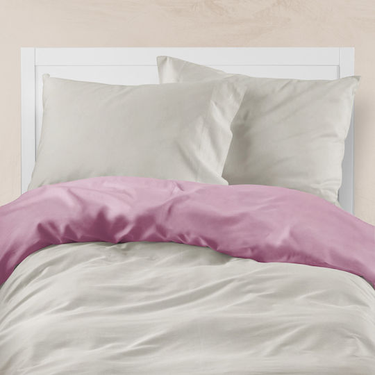 Borea Плик за Завивка Памучен Кинг Сайз 220x240 Solid Line Гнила ябълка сива