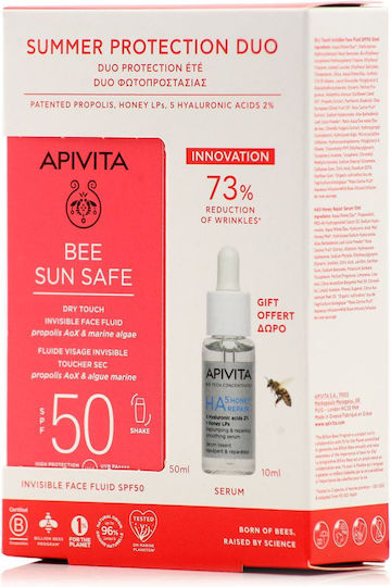 Apivita Dry Touch, Ha5 Honey Repair Σετ με Αντηλιακό Προσώπου & Serum SPF50 2τμχ