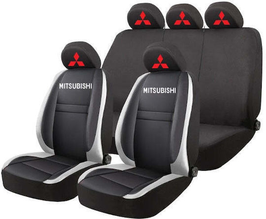 Universelle Autositzbezüge Satz Hlx4 Kompatibel Mitsubishi – Schwarz Grau