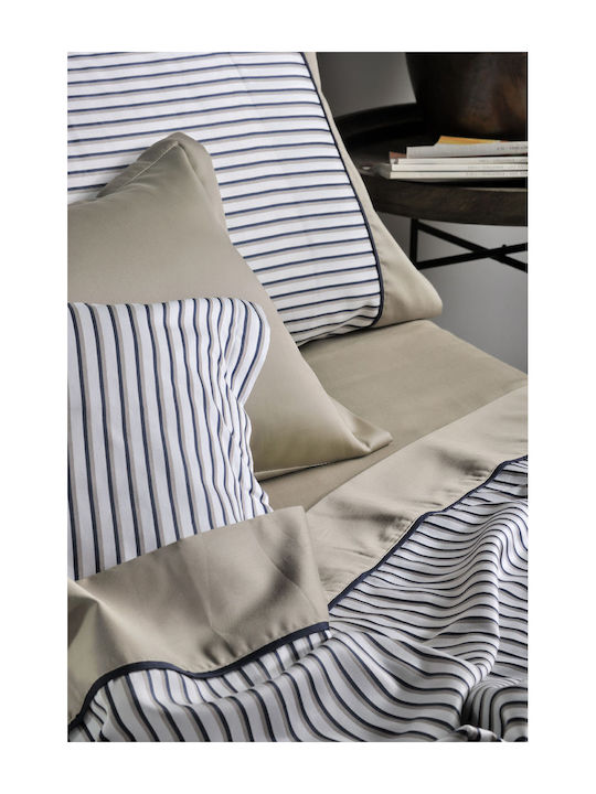 Down Town Home Παπλωματοθήκη Βαμβακερή Μονή 175x245 839 Beige
