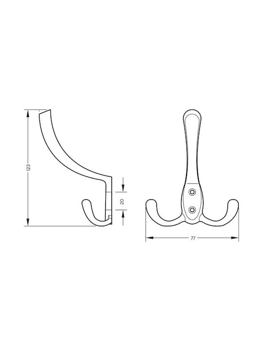 Haefele Wall Hanger Black 12.3x7.7cm