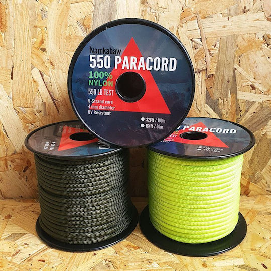 NAMKABAW 550 Paracord 9 Κλώνων Seil mit Länge 50m Grün