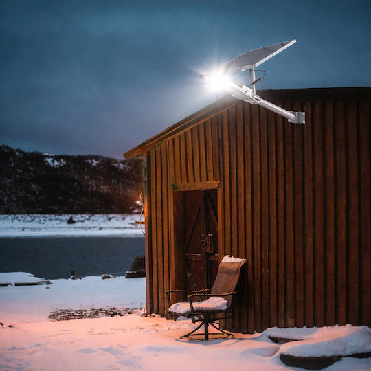 Lampă Solară de Stradă 300W 4200lm Alb Cald 3000K cu Senzor de Mișcare Fotocelulă și Telecomandă IP67 35x29cm