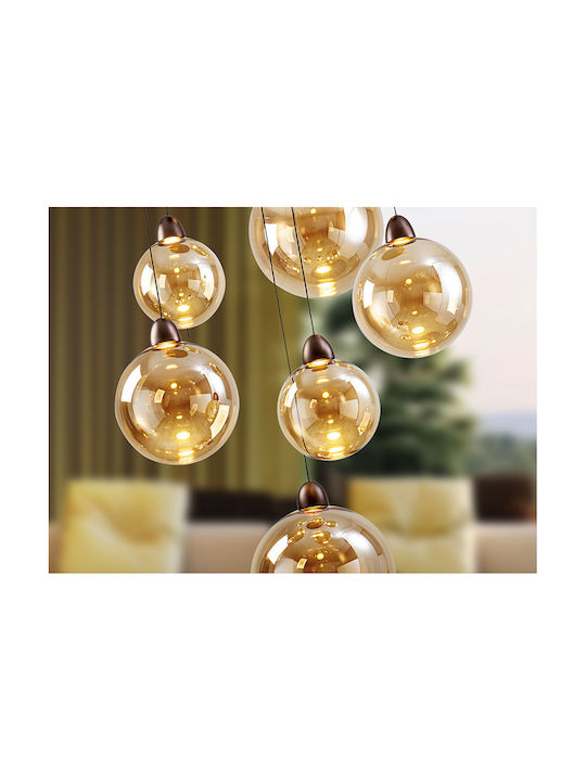 Copper Hanging Ceiling Light Honey LED with Warm White Light