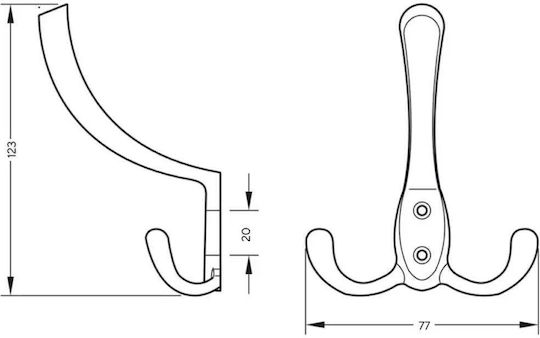 Haefele Metallische Wandhalterung 12,3x7,7cm