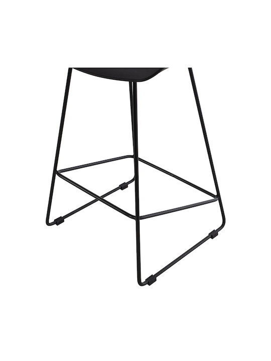 Barhocker Mit Rückenlehne Aus Polypropylen Naila Schwarz 2Stücke 44x44x74cm