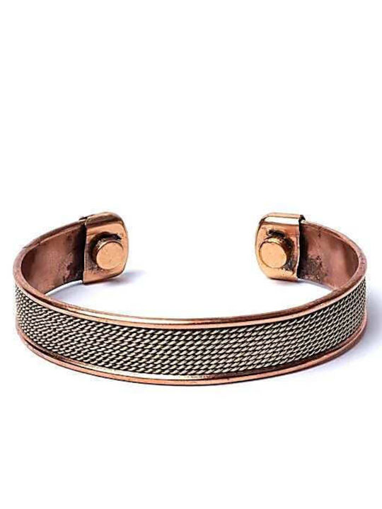 Copper Bracelet Xάλκινο Βραχιόλι Μαγνητικό Μοτίβο Σχοινιού Διαστάσεις 7x1cm