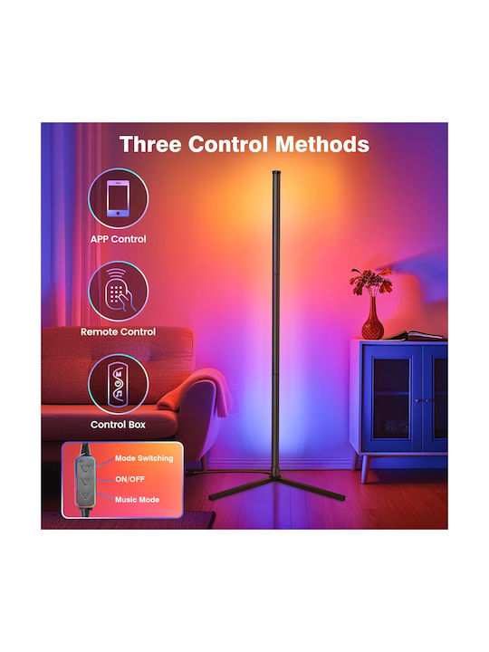 Qova LED Lampadar de Podea Înălțime 160cm cu Lumină RGB 1000lm Multicolor