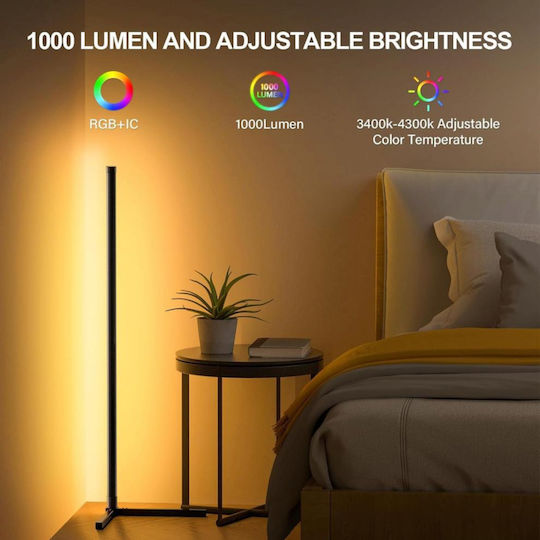 Qova LED Lampadar de Podea Înălțime 160cm cu Lumină RGB 1000lm Multicolor