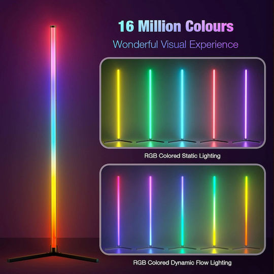 Qova LED Lampadar de Podea Înălțime 160cm cu Lumină RGB 1000lm Multicolor