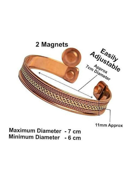 Brățară De Cupru Brățară De Cupru Magnetic Model Dublu Helix Dimensiuni 7x1cm