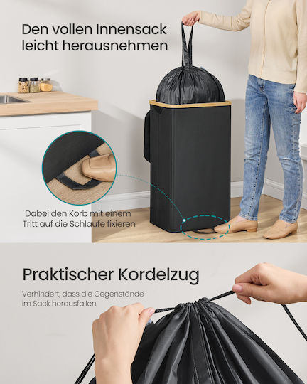 Songmics Recycling Mülleimer Kunststoff mit Sensor 100lt Schwarzer