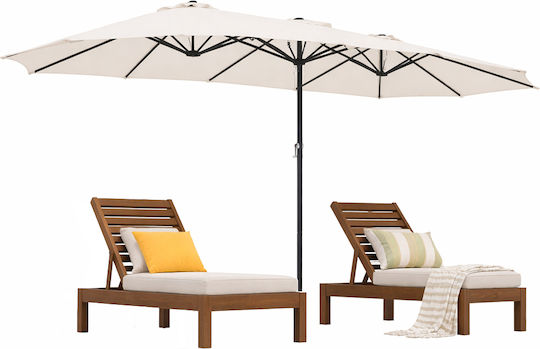 Umbrelă De Pardoseală Pătrată Metalică Roz 4.6x4.6m 02002157