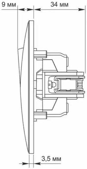 Videx Vertiefter Elektrischer Wandtaster Grau