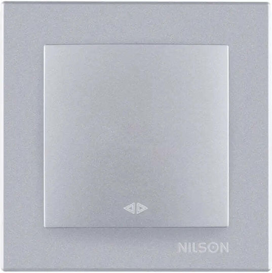 Nilson Χωνευτός Διακόπτης Τοίχου Μεσαίος Ασημί