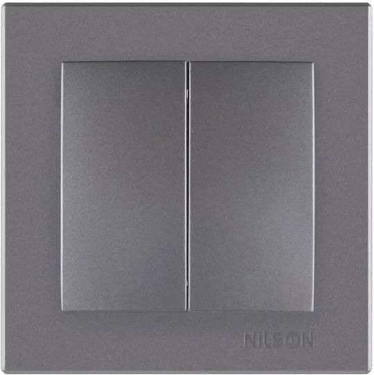 Nilson Χωνευτός Περιστροφικός Διακόπτης Κλειδιού Γκρι