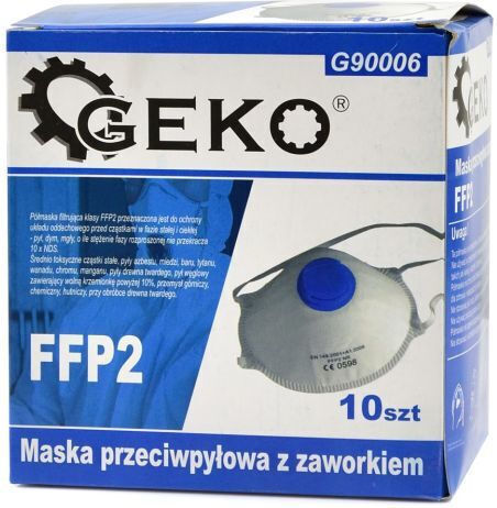 Protective Mask Valve Geko G90006 Ffp2 Medium Toxic Dust 10 Pieces
