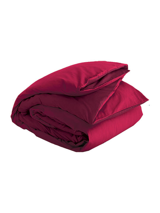 Nef-Nef Homeware Duvet Cover Cotton Single 160x240 Basic Bordo