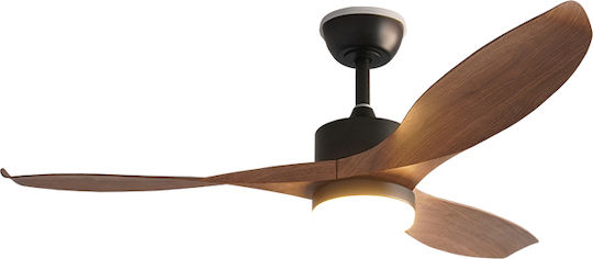 Life Veranda Ανεμιστήρας Οροφής 132cm με Φως Καφέ / Μαύρος