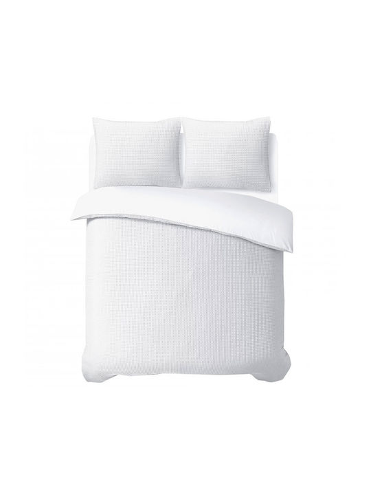 Sleeptime Duvet Cover Set Queen with 2 Pillowcases 240x220 Waffle White