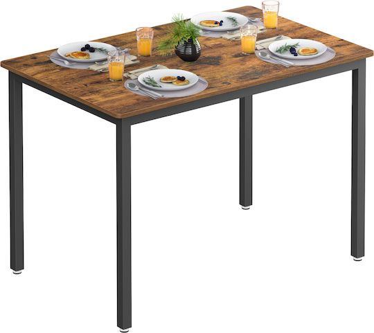Metallischer Esszimmertisch Braun-Schwarz 70x110x77cm