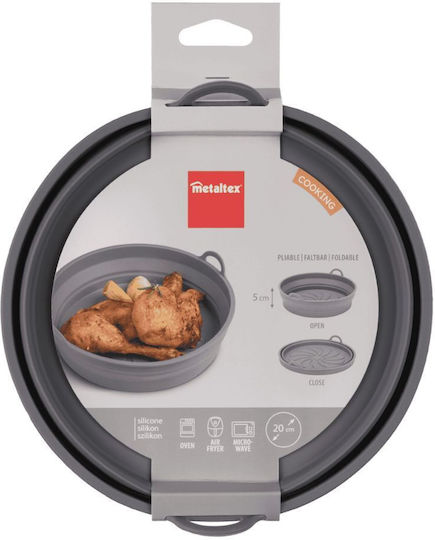 Καλαθάκι Σιλικόνης Air Fryer Metaltex 20 Εκ Πτυσσόμενο Γκρι 222194