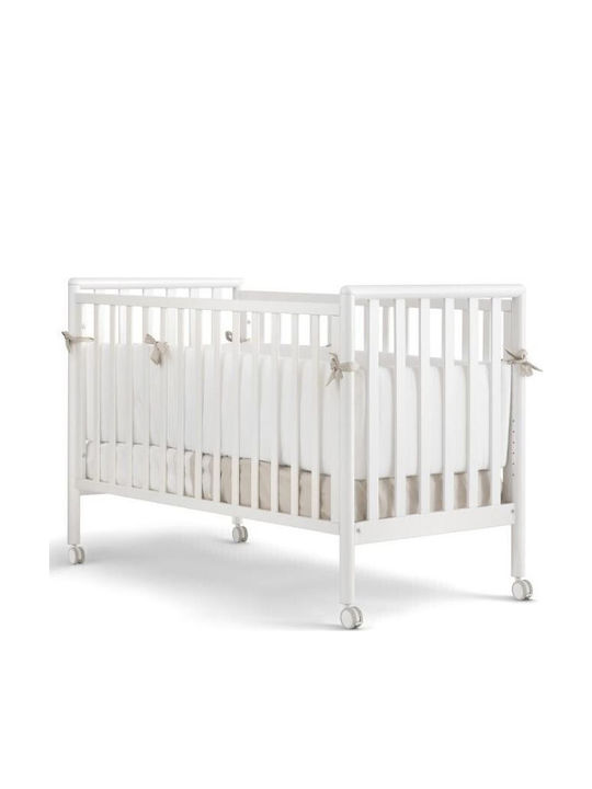 Pali Căsuță Pentru Bebeluși Flippy Albă cu Saltea 64x126cm