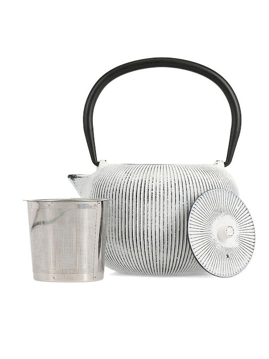 Salt & Pepper Sencha Cast Iron White Teapot 700ml