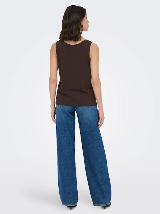 Women's Sleeveless Brown Blouse