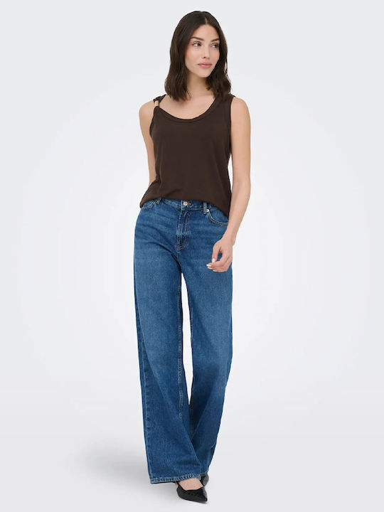 Women's Sleeveless Brown Blouse