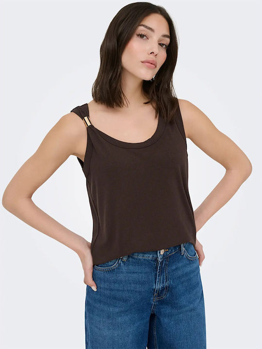 Women's Sleeveless Brown Blouse