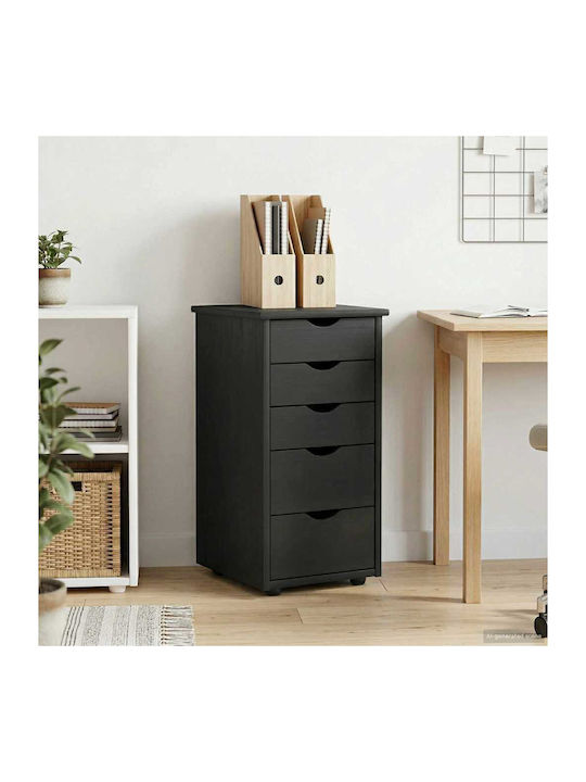 Ντουλάπι Γραφείου από Μασίφ Ξύλο Γκρι 34x39x61.5cm