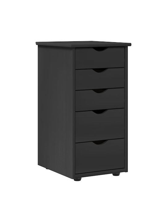 Ντουλάπι Γραφείου από Μασίφ Ξύλο Γκρι 34x39x61.5cm