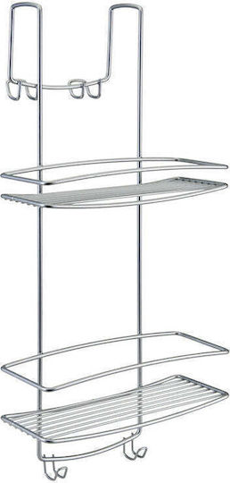 Metaltex Onda Επιτοίχια Ραφιέρα Μπάνιου Μεταλλική 26x20x58cm