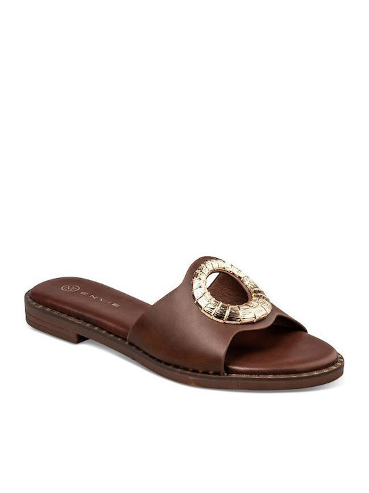 Damen Flache Sandalen Braun