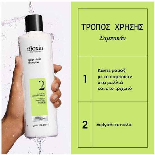 Nioxin Scalp & Hair Shampoo System 2 Shampoos gegen Haarausfall 300ml