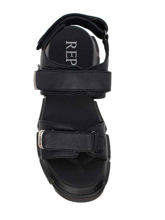 Damen Flatforms Schwarze Sandalen