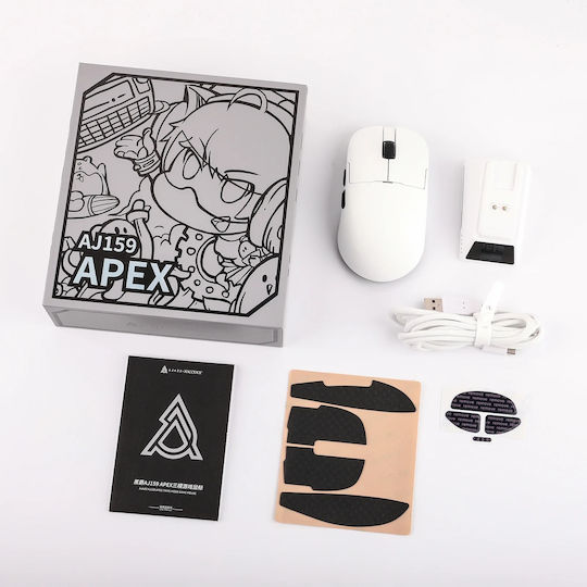 Ajazz AJ159 Apex Kabelloses Gaming Maus 42000 DPI Weiß