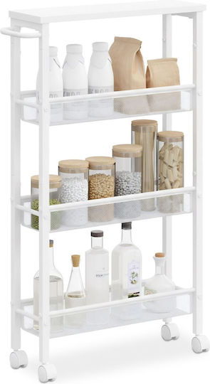 Relaxdays Floor Bathroom Shelf Metal with 4 Shelves 77x13x45.5cm White Relaxdays Floor Bathroom Shelf Metal with 4 Shelves 77x13x45.5cm White
