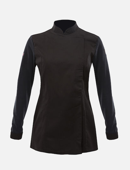 strongAnt Chef Jacket Female Black With Long Sleeve