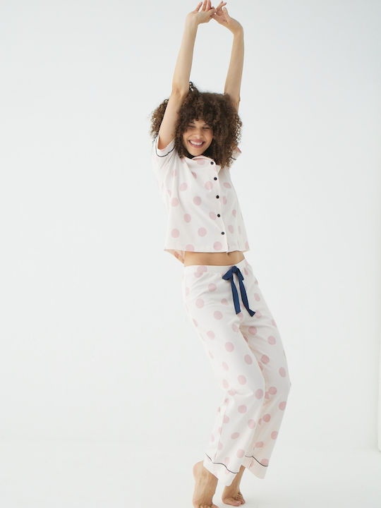 Set Pijamale Dama De Vară Pudrat Ip8758