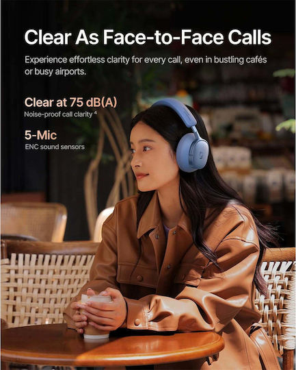 Baseus Inspire XH1 Wireless / Wired Over Ear Headphones with 100 Hours Playing Time and Quick Charge Twilight Blue