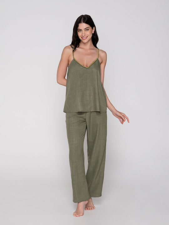 Luna Summer Women's Pyjama Blouse Khaki