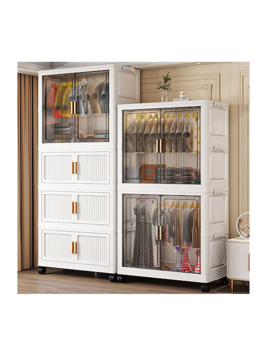 Double Door White Wardrobe 55x33x117.3cm