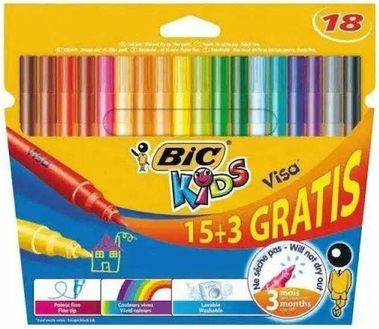 BIC Μαρκαδόροι Ζωγραφικής Σετ 12 χρώματα