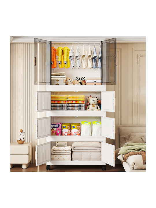 Double Door White Wardrobe 55x33x117.3cm